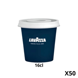 Pack Couvercle + Gobelets carton LAVAZZA 16CL vendus par 50