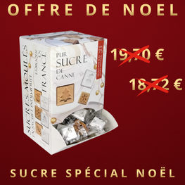 Offre Noel Distriboite "Noel" sucres moulés suremballés blanc et ambre