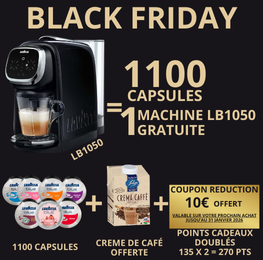 Black Friday 1100 Cafés au choix = 1 Machine LB1050 Gratuite