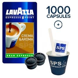 1000 Cafés EP + accessoires (soit 1000 petits gobelets + 1000 sucres + 1000 spatules)