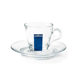 Tasses + sous tasses en verre LAVAZZA vendues par 12 /