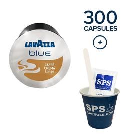 300 Capsules Blue & Accessoires (vendu avec 300 10cl gobelets carton, 300 poches sucres et 300 agitateurs bois)