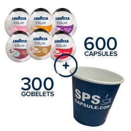 600 CAFES + 300 GOBELETS 12 CL EN CARTON RECYCLABLE 