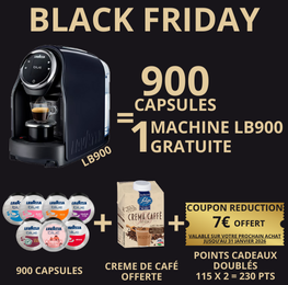 Black Friday 900 Cafés au choix = 1 Machine LB900 Gratuite