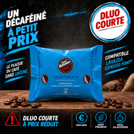 100 Capsules compatibles Lavazza Espresso Point DECAFFEINATO - CAFFE VERGNANO DLUO COURTE 01-27