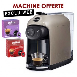 Machine IDOLA Taupe offerte pour 768 Cafés. 32 boites de Passionnale+16 boites de Lungo Dolce = 48 boites de 16 capsules