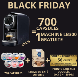 Black Friday 700 Cafés au choix = 1 Machine LB300 Gratuite