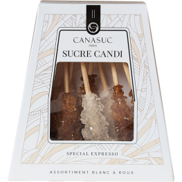 Boite valisette 10 batônnets "ESPRESSO & THE" Candi blanc & roux