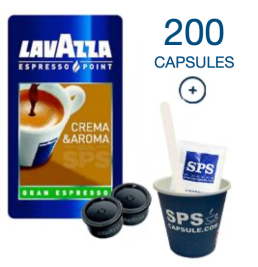 200 cafés EP+ accessoires (soit 200 petits gobelets + 200 sucres +200 spatules)