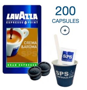 200 cafés EP+ accessoires (soit 200 petits gobelets + 200 sucres +200 spatules)