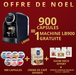 Offre Noel 900 Cafés au choix = 1 Machine LB900 Gratuite